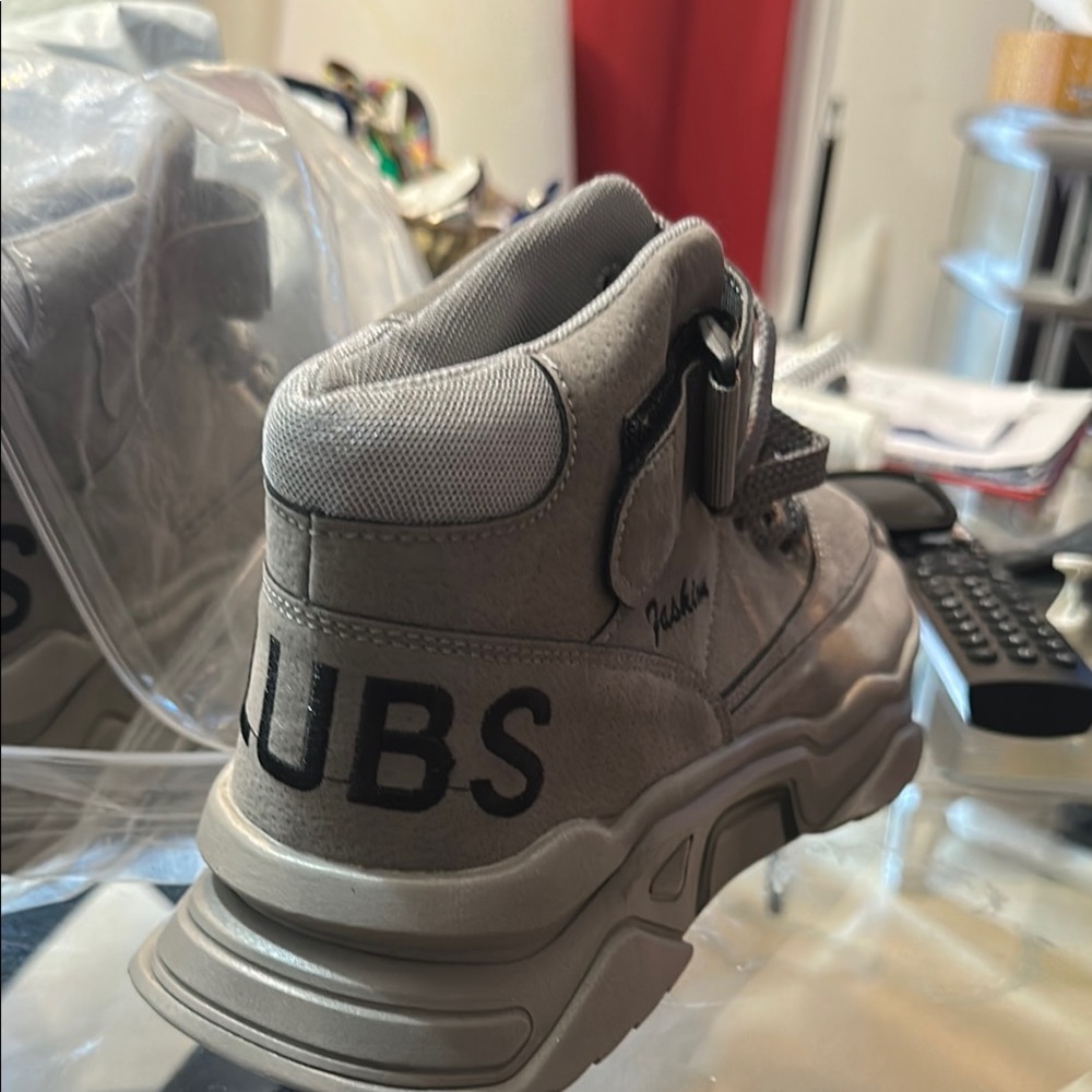 Lucky Brand Gray Chunky Sneakers with Padded Ankle Collar